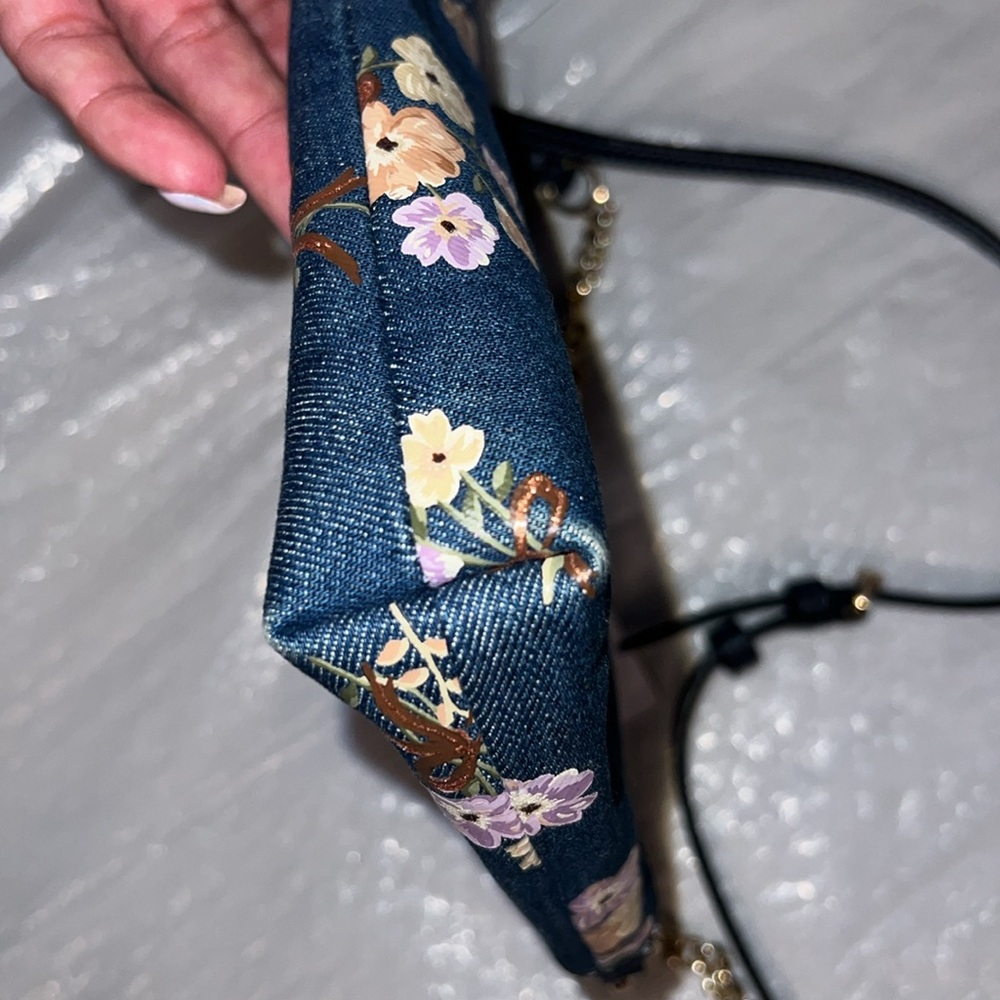 EUC Coach Floral Crossbody Bag - Blue - Picture 13 of 14